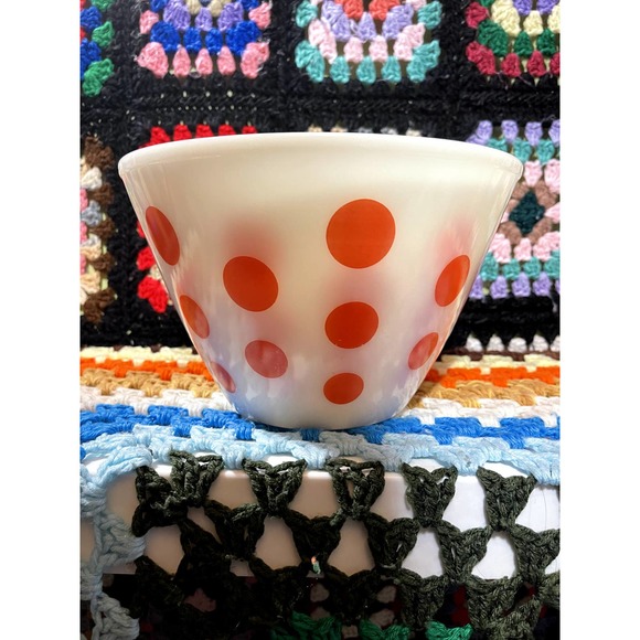 Fire King Red and white Polka Dot nesting bowl set of 3 - Picture 8 of 8